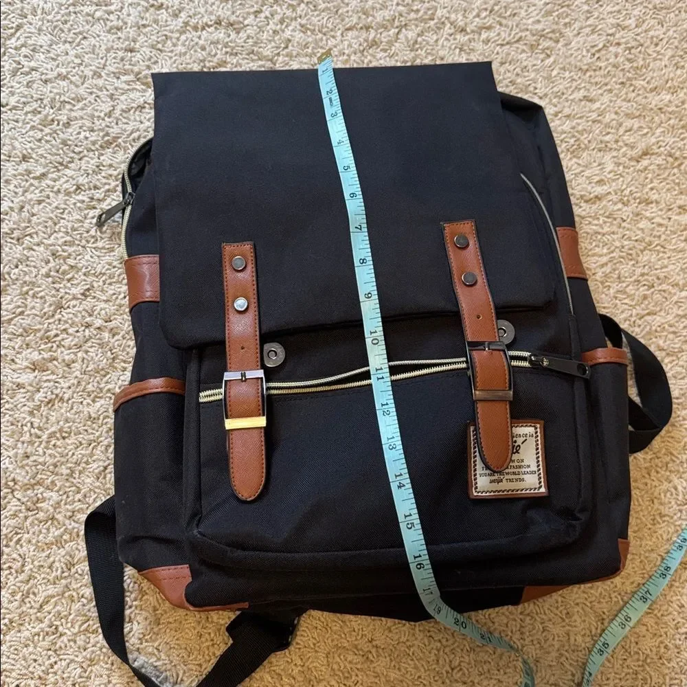 Small Travel Backpack Commuter Black Brown Excellent condition
